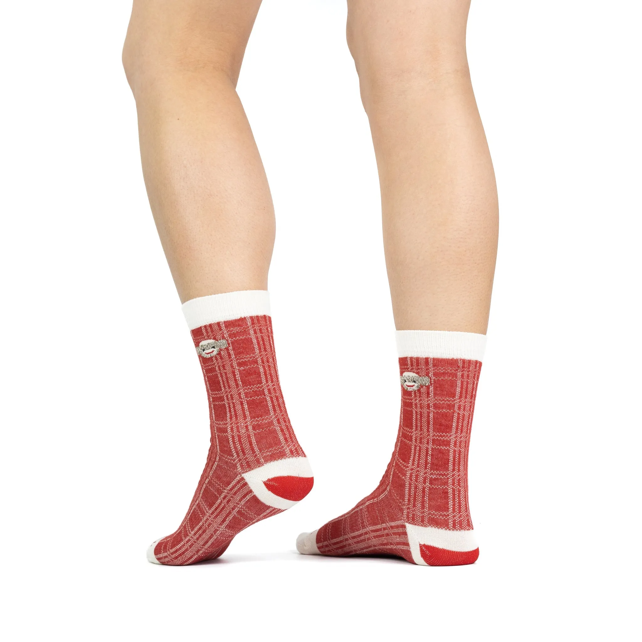 Women's Monkey Plaid Ultra-Lightweight Crew Everyday Sock